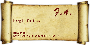 Fogl Arita névjegykártya